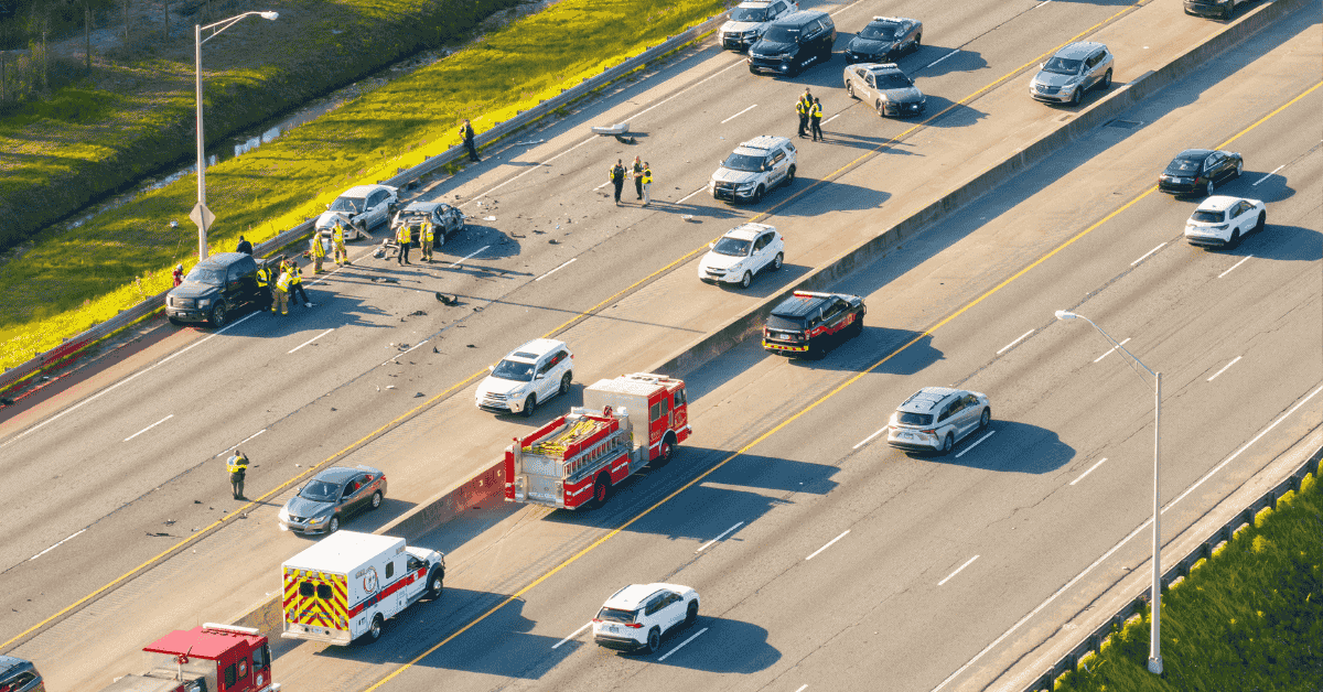 Multi-car accident on a Florida road